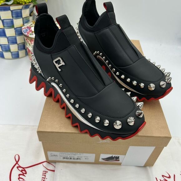 Women's Christian Louboutin Marvel khonshu Crescent flat sneakers size 40 Italy - Picture 3 of 10